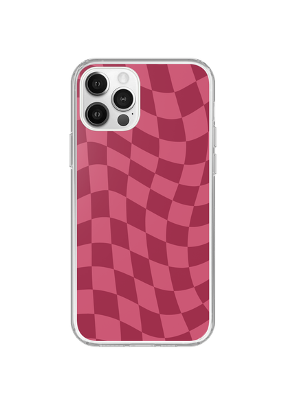 Black Cherry Wavy Checkers Clear Case Insert