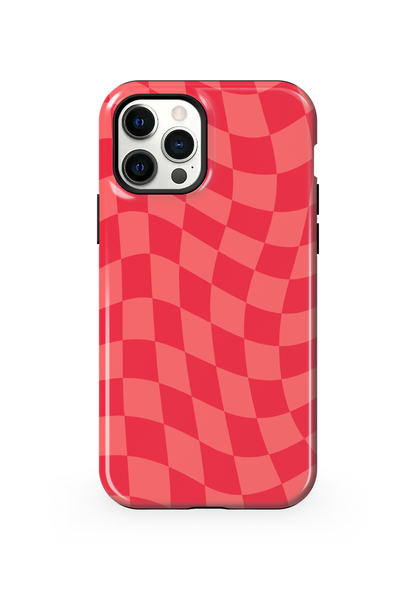 Vermillion Wavy Checkers Phone Case