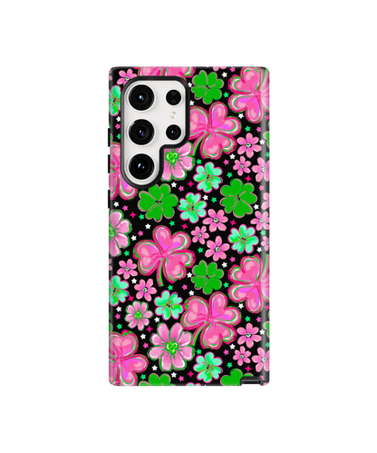 Black Four-Leaf Frenzy Phone Case