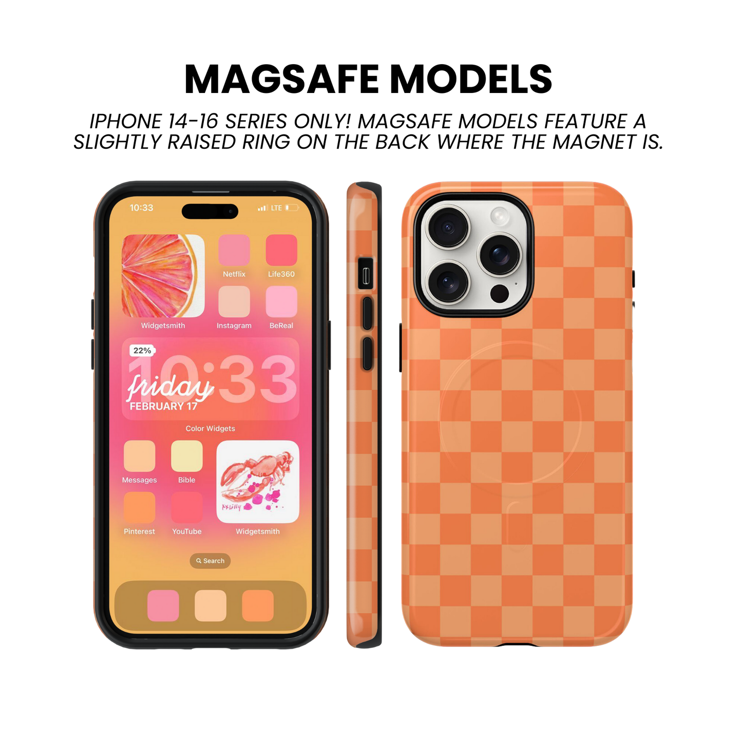 Tangerine Checkers Phone Case