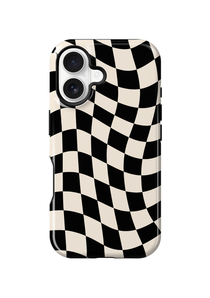 Onyx Wavy Checkers II Phone Case