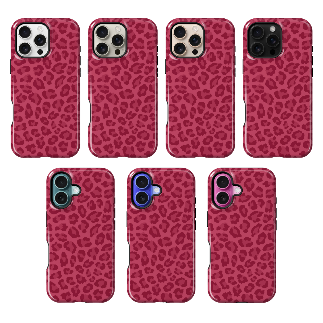 Black Cherry Leopard Phone Case