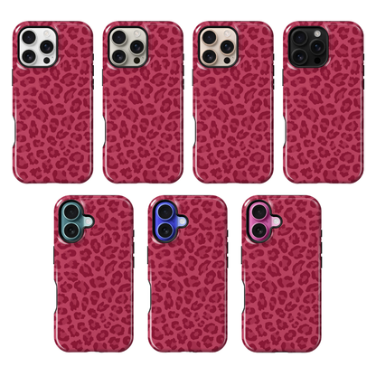 Black Cherry Leopard Phone Case