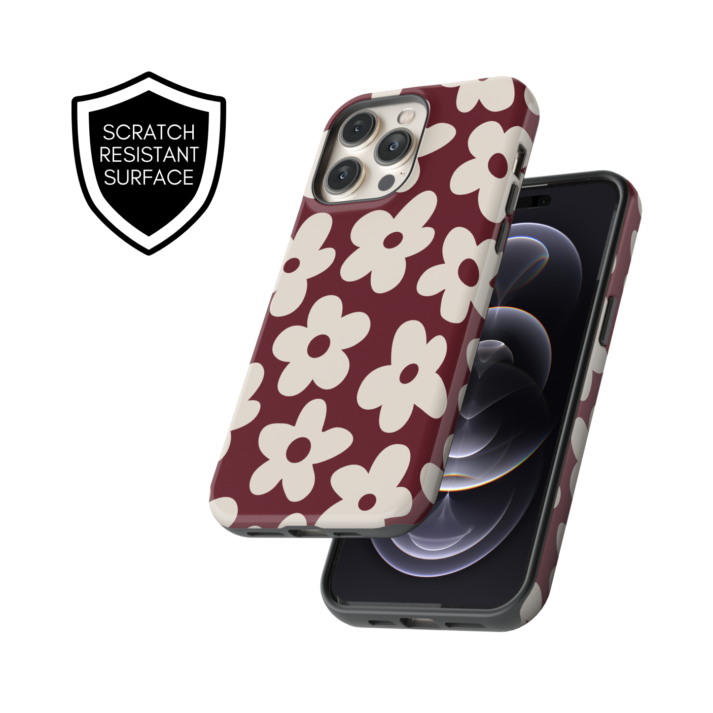 Black Cherry Big Blooms iPhone Case