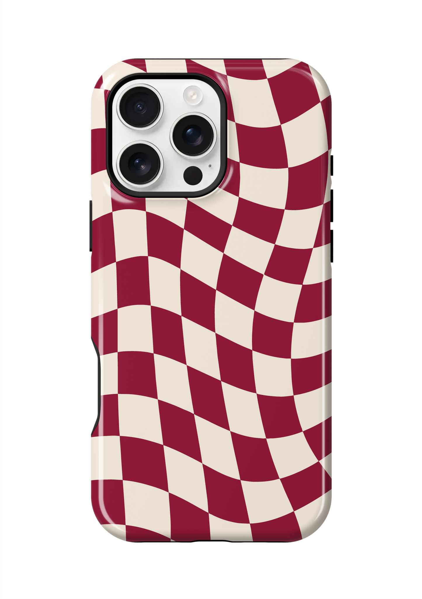 Black Cherry Wavy Checkers II Phone Case