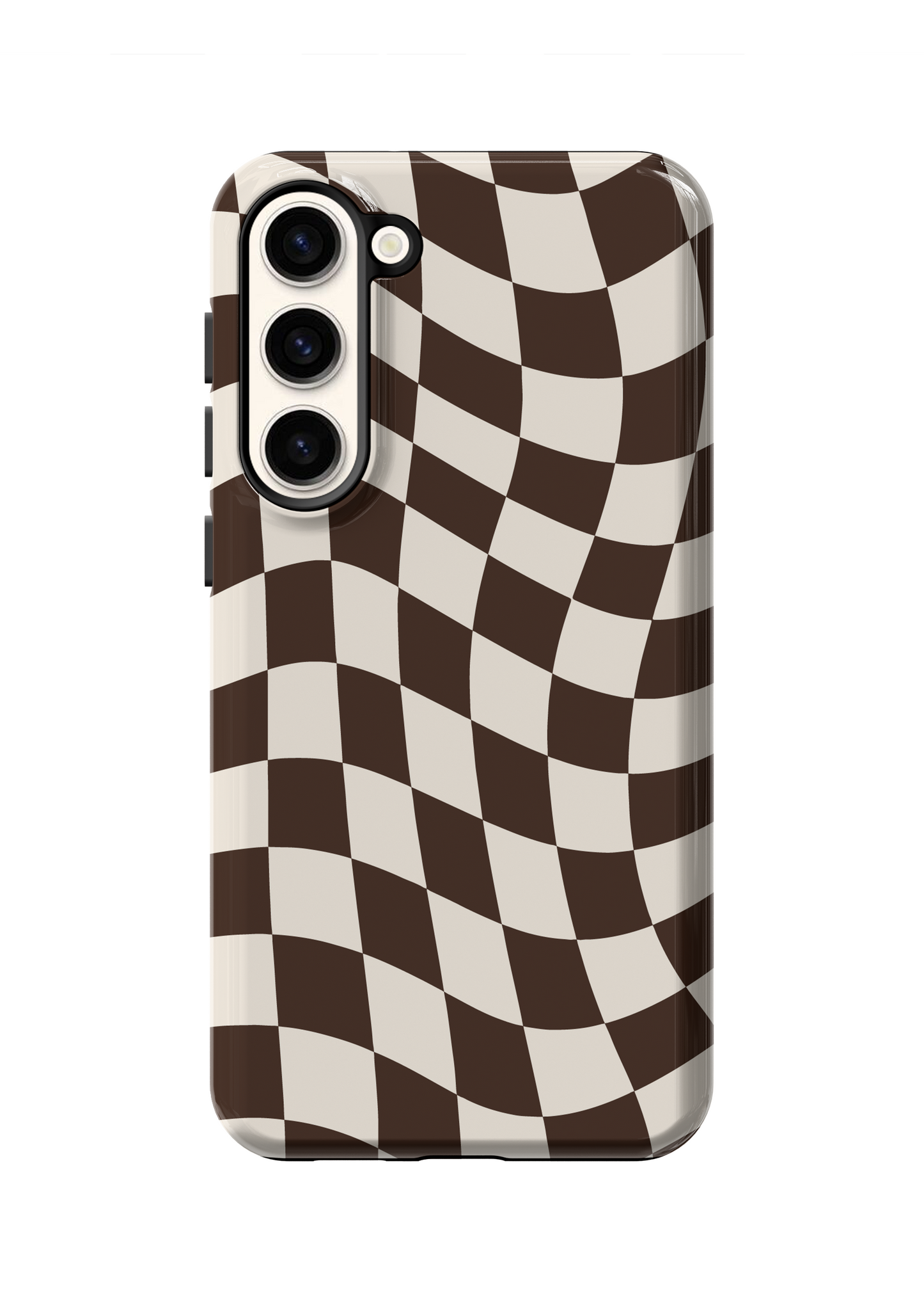 Espresso Wavy Checkers II Phone Case