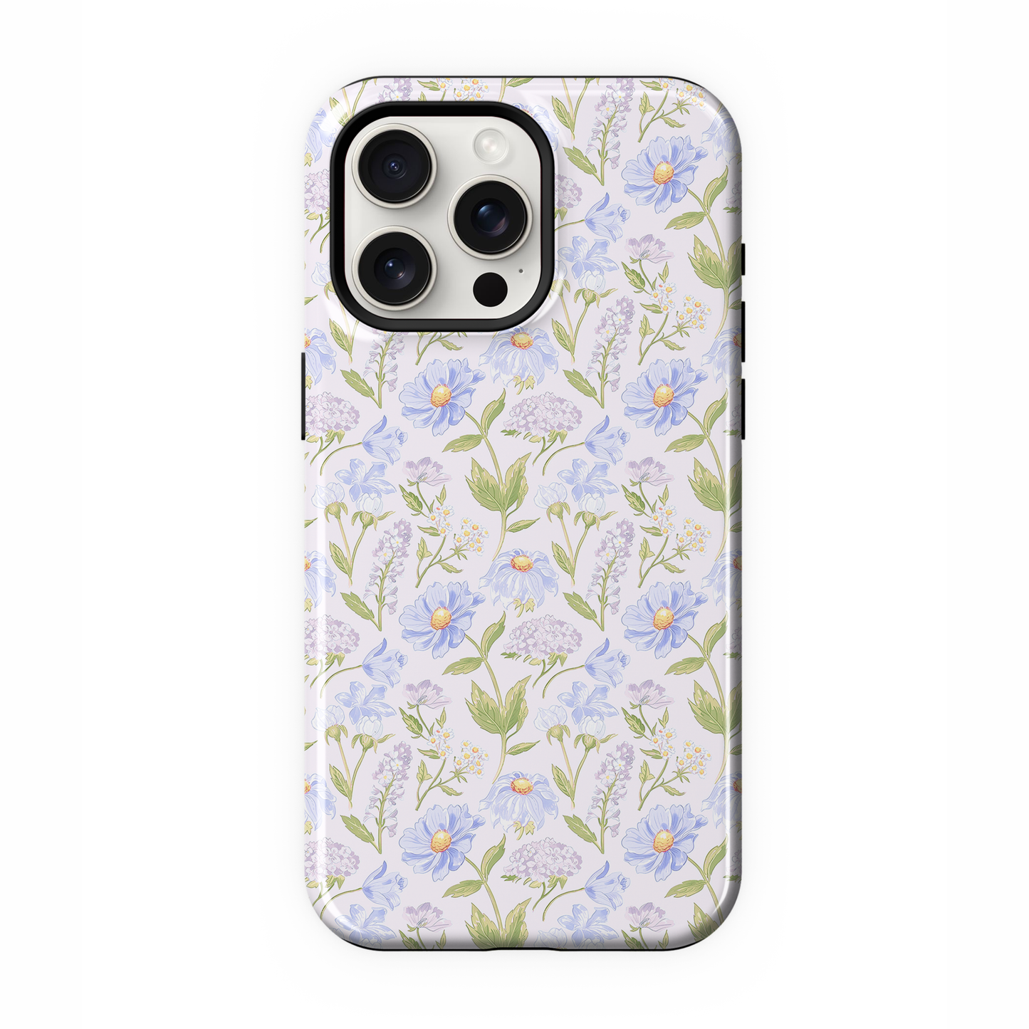 Powder Blue Heirloom Blooms Phone Case