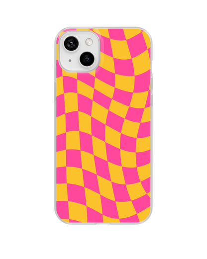 Pink Lemonade Wavy Checkers Clear Case Insert