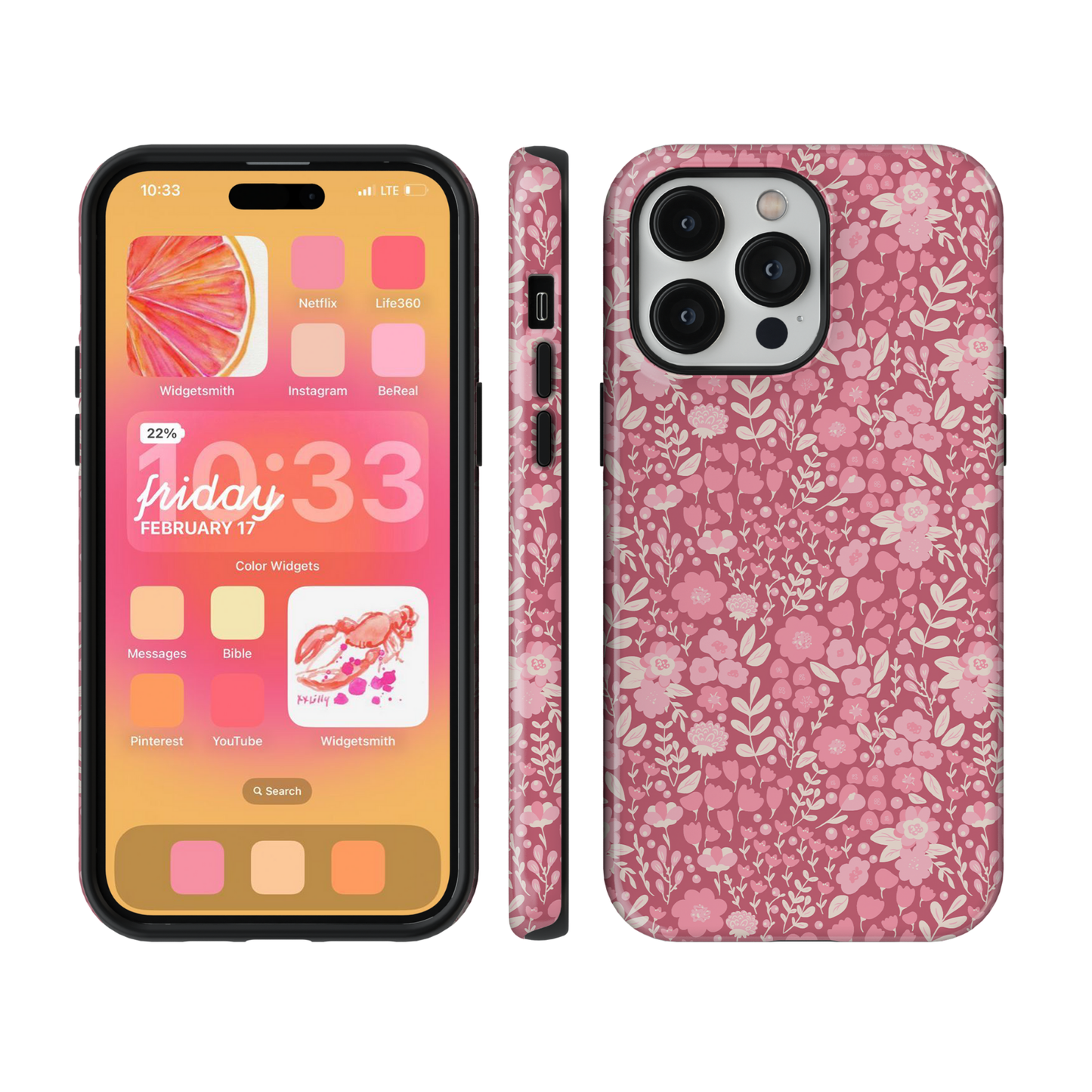 Blush Bouquet (Dark) Phone Case