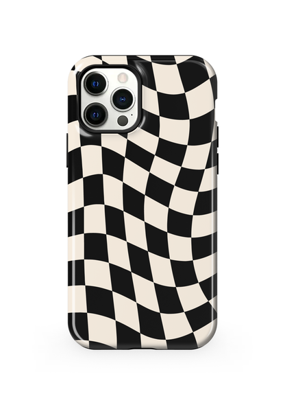 Onyx Wavy Checkers II Phone Case