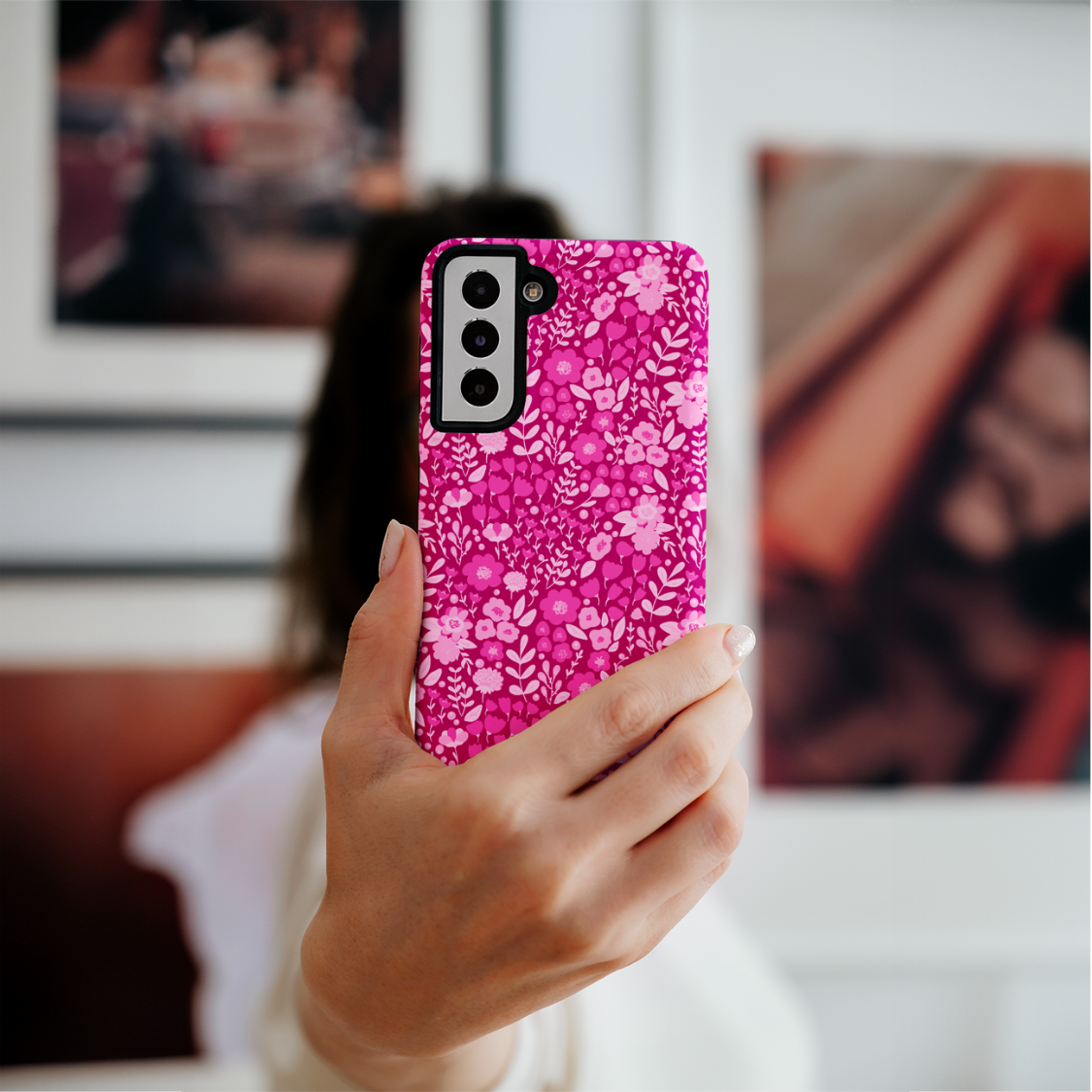 Berry Blossoms (Dark) Galaxy Case