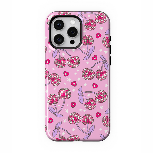 Pink & Purple Disco Cherries iPhone Case