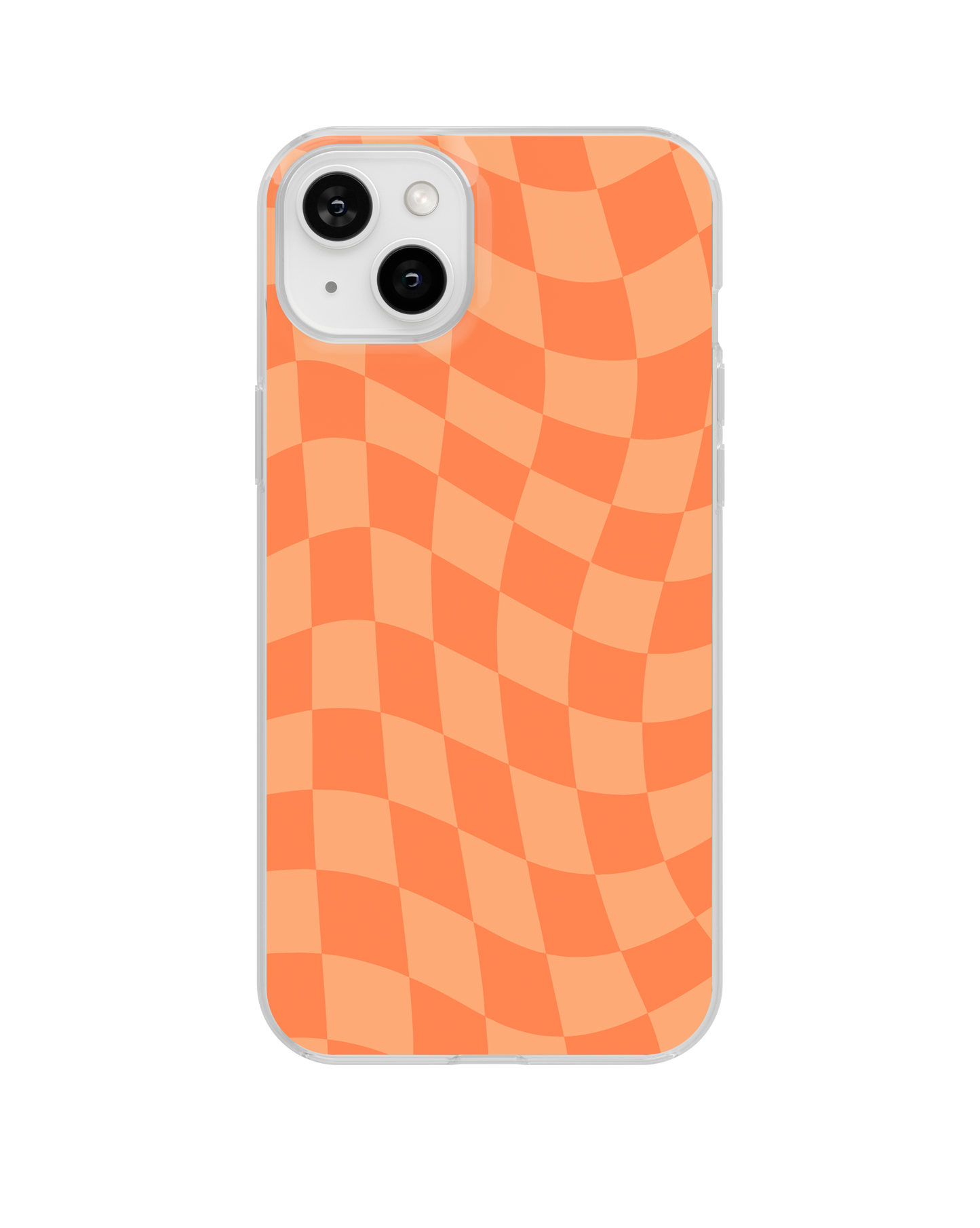 Tangerine Wavy Checkers Clear Case Insert