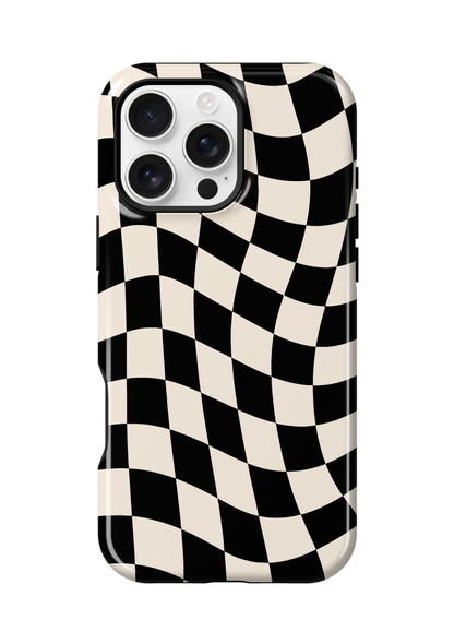 Onyx Wavy Checkers II Phone Case