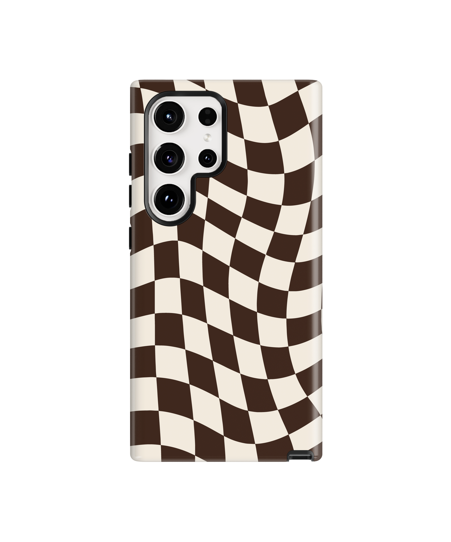 Espresso Wavy Checkers II Phone Case