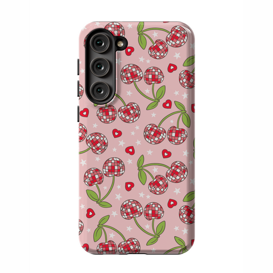 Pink & Red Disco Cherries Galaxy Case