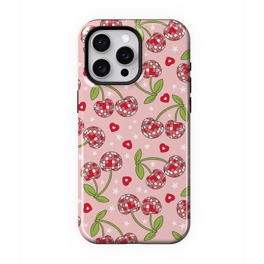 Pink & Red Disco Cherries iPhone Case