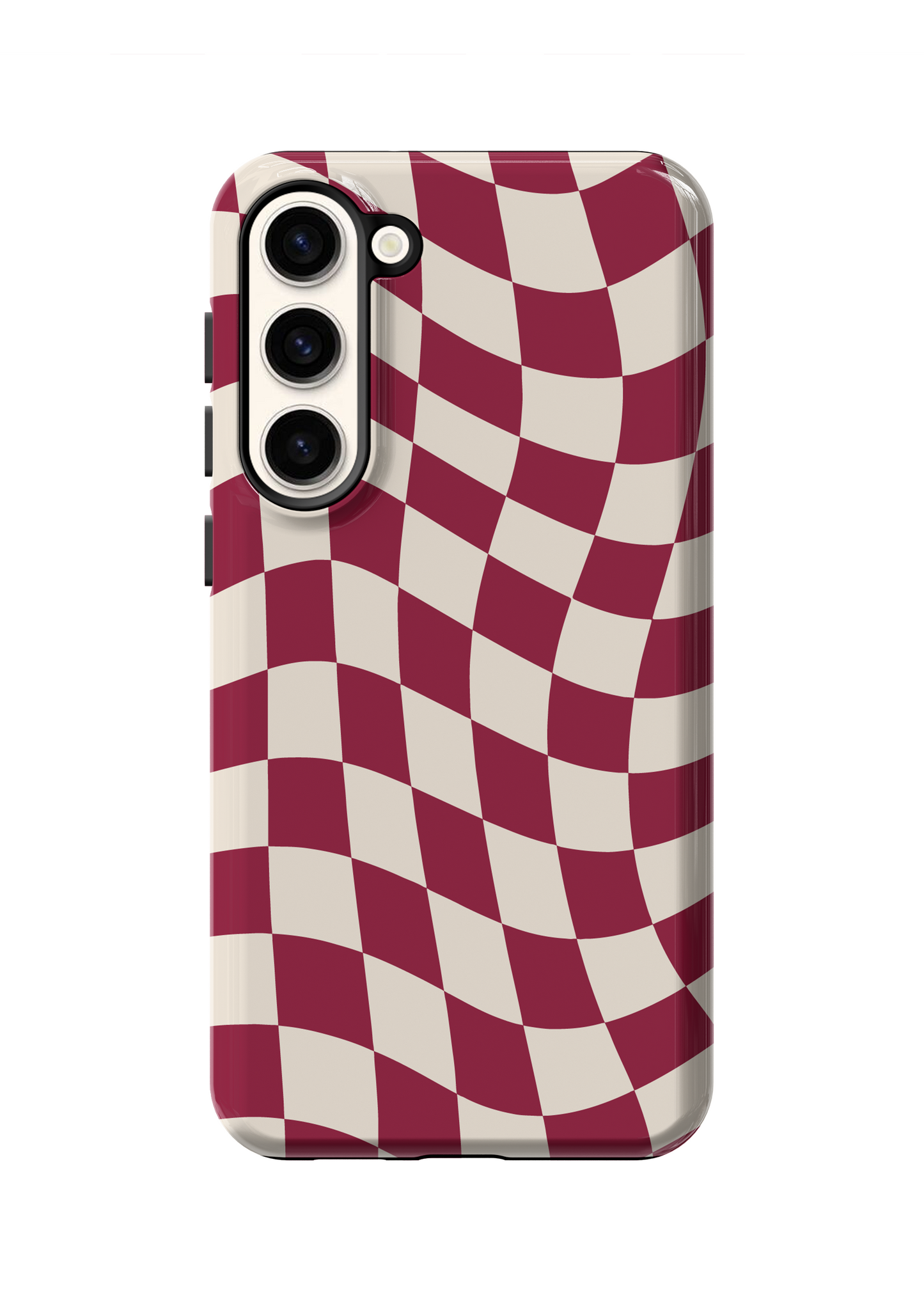 Black Cherry Wavy Checkers II Phone Case