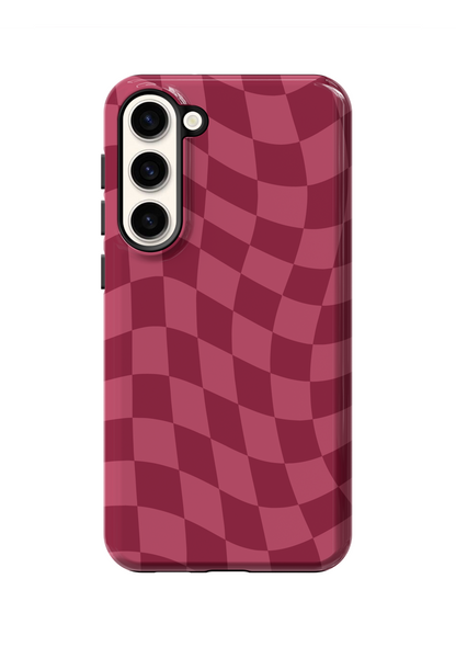 Black Cherry Wavy Checkers Phone Case