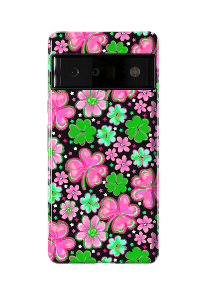 Black Four-Leaf Frenzy Phone Case