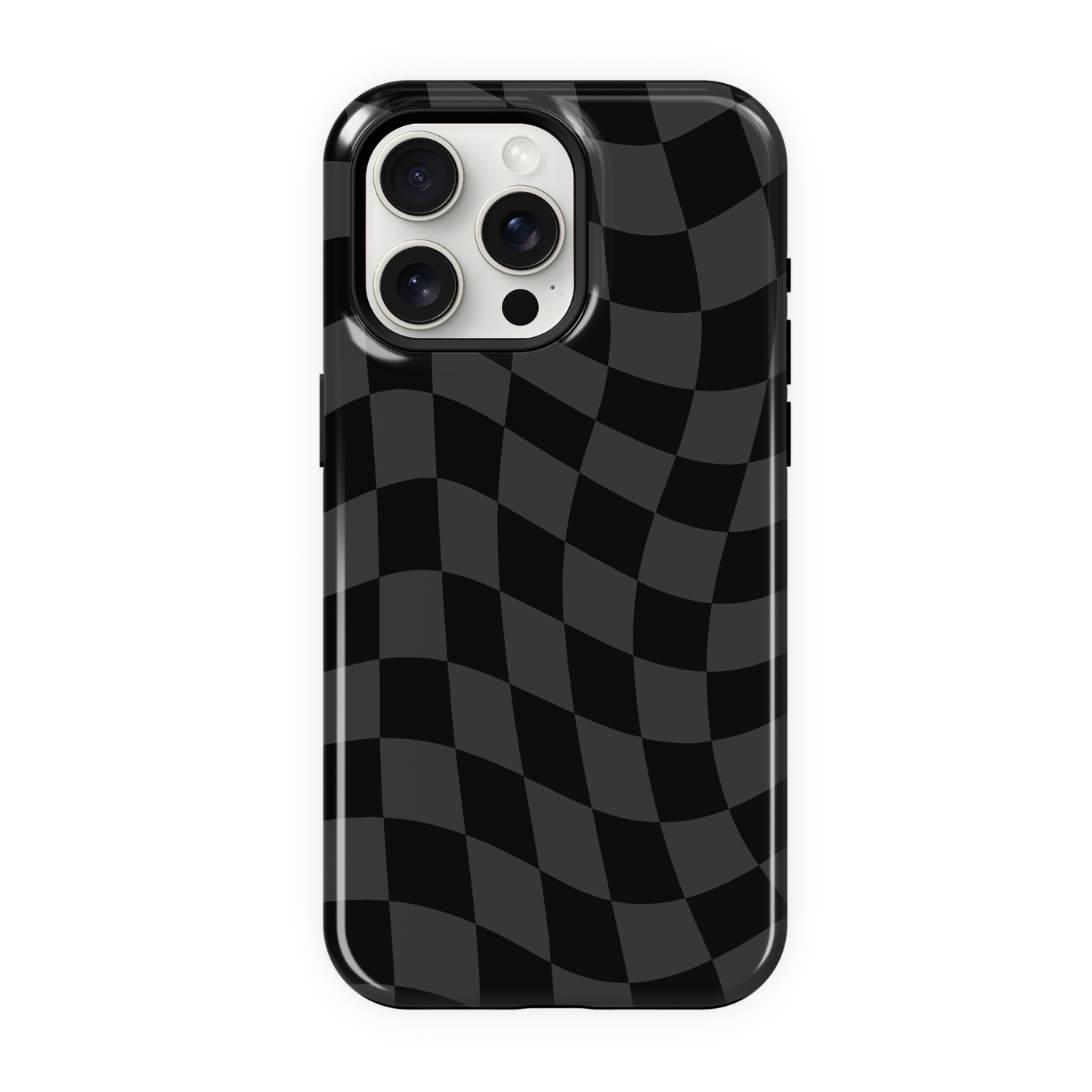 Onyx Wavy Checkers Phone Case