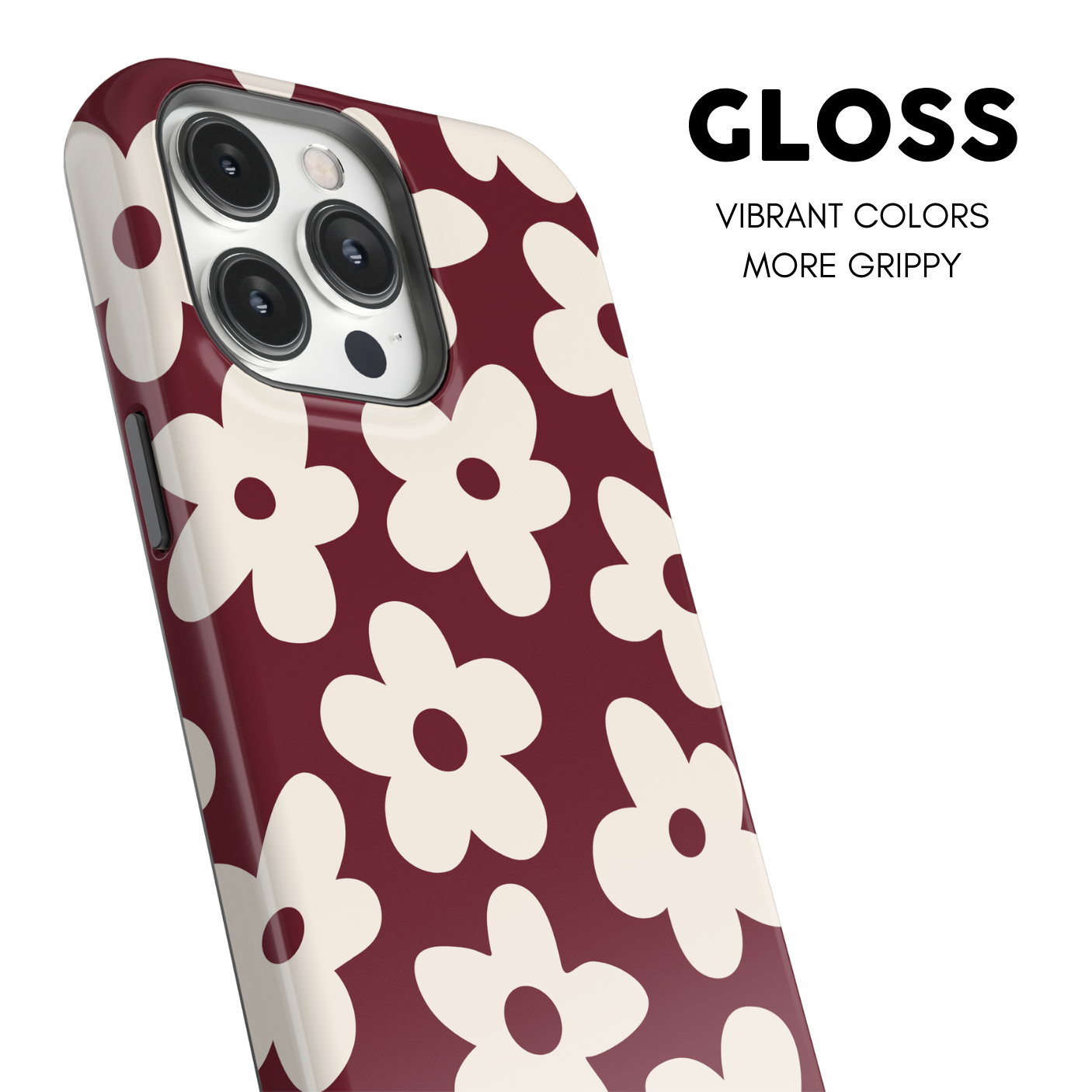 Black Cherry Big Blooms iPhone Case