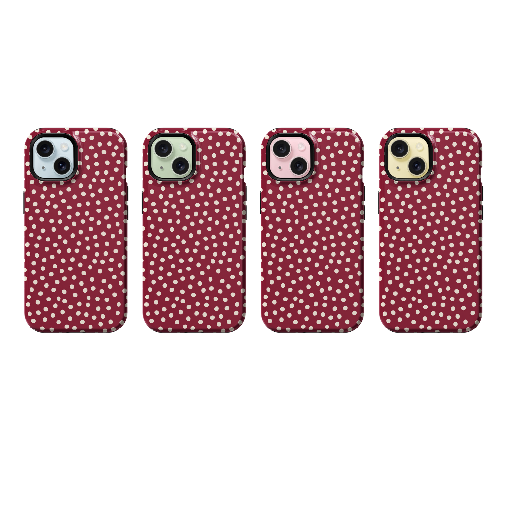 Black Cherry Dots Phone Case