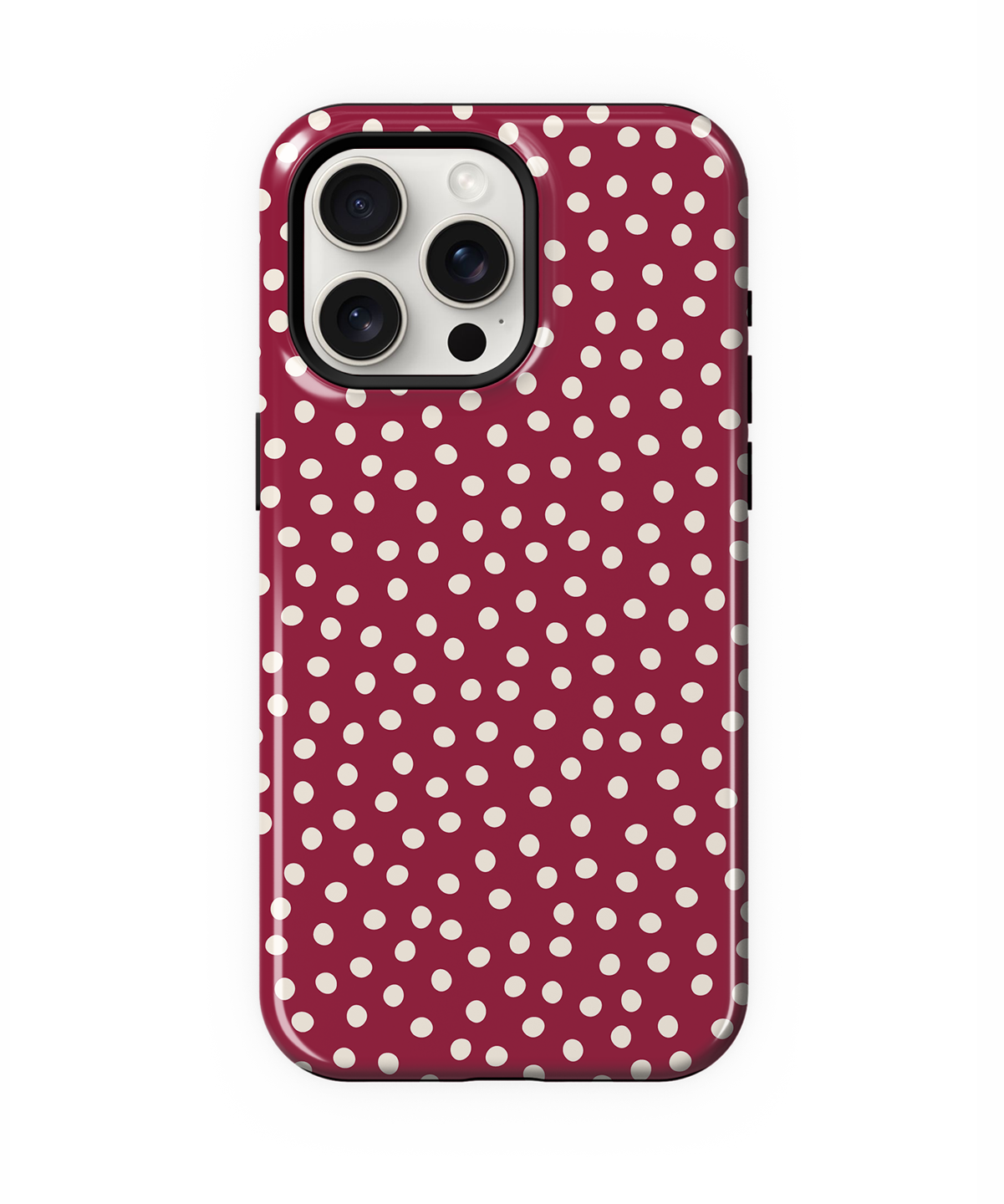 Black Cherry Dots Phone Case