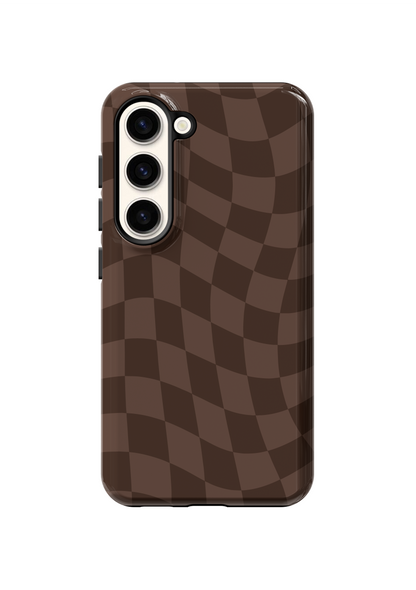 Espresso Wavy Checkers Phone Case