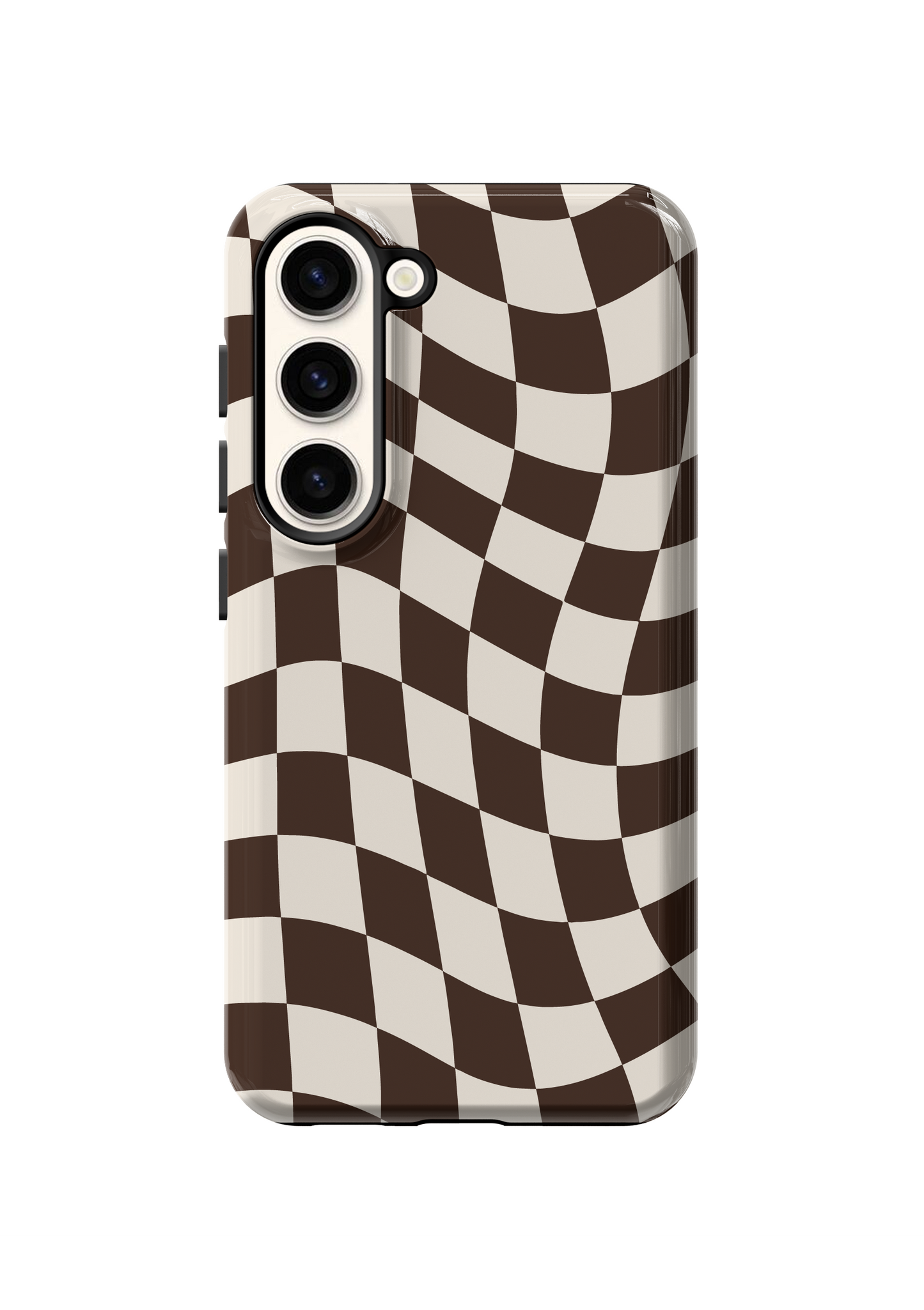 Espresso Wavy Checkers II Phone Case