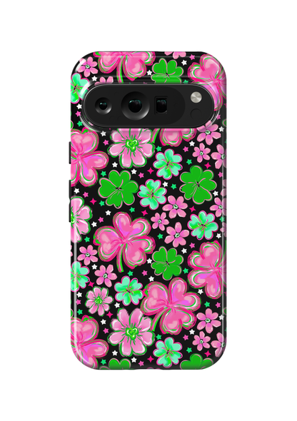 Black Four-Leaf Frenzy Phone Case