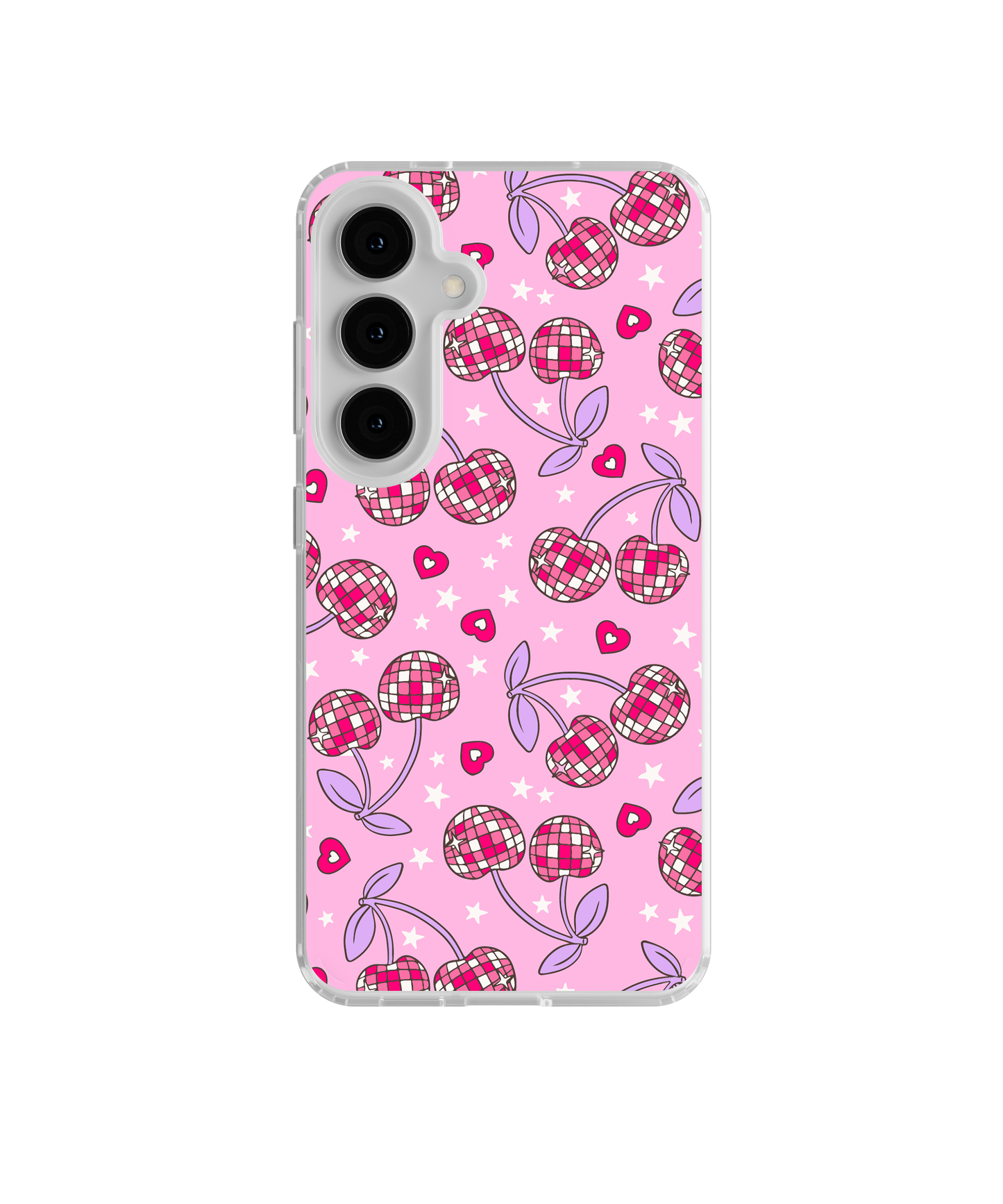 Pink & Purple Disco Cherries Clear Case Insert