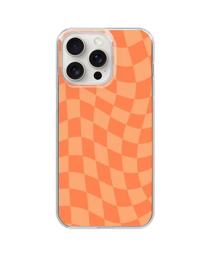 Tangerine Wavy Checkers Clear Case Insert