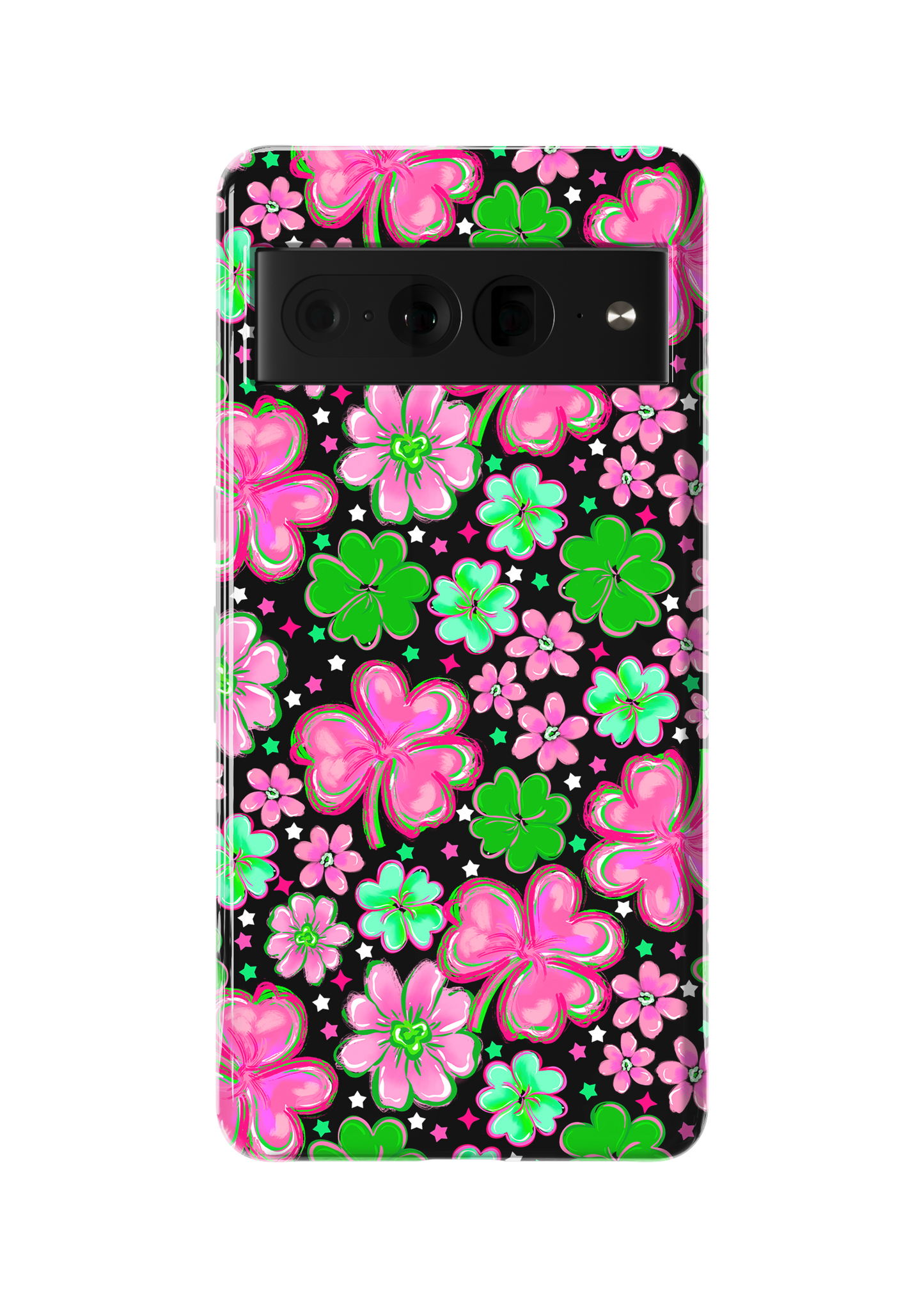 Black Four-Leaf Frenzy Phone Case