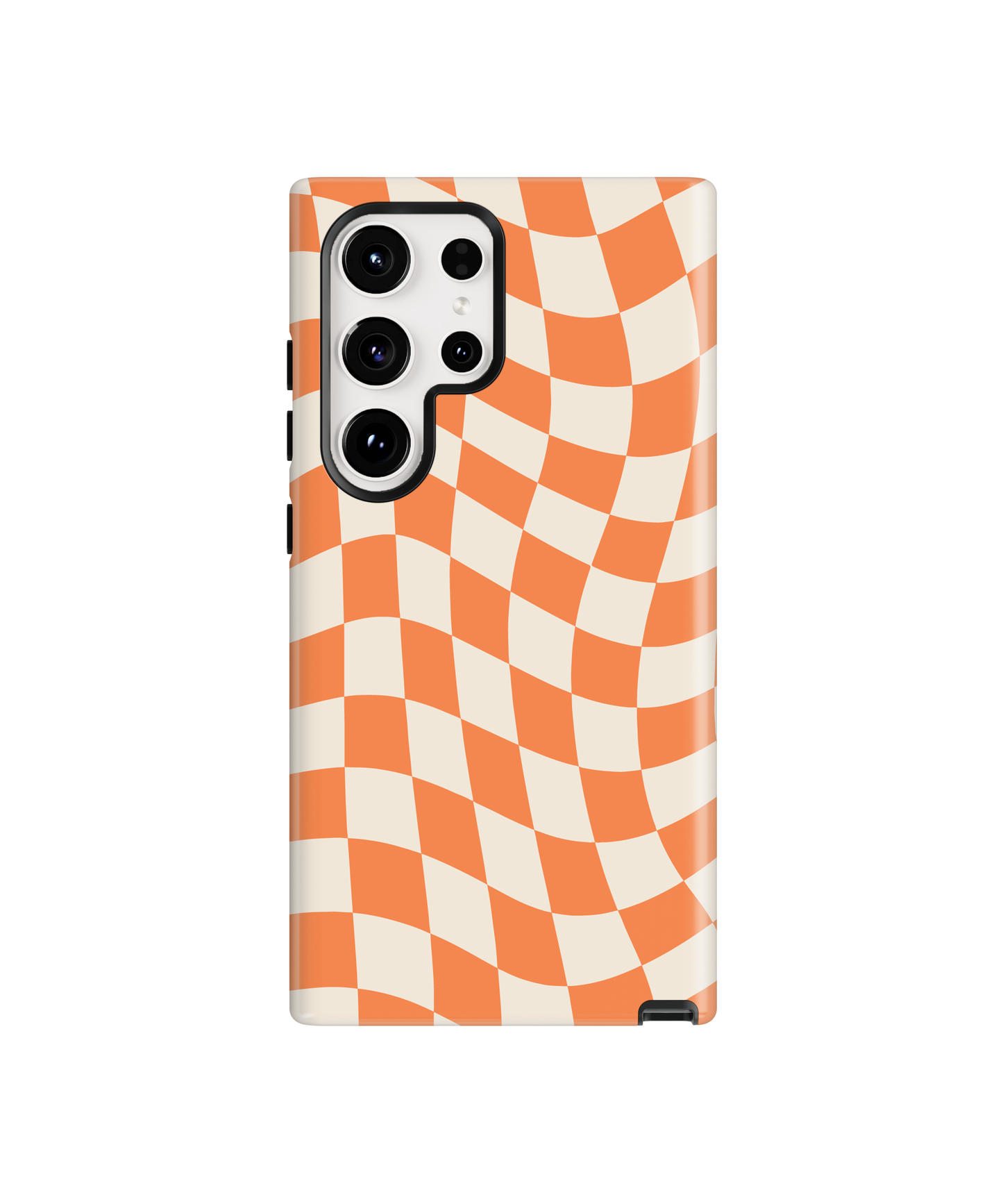 Tangerine Wavy Checkers II Phone Case