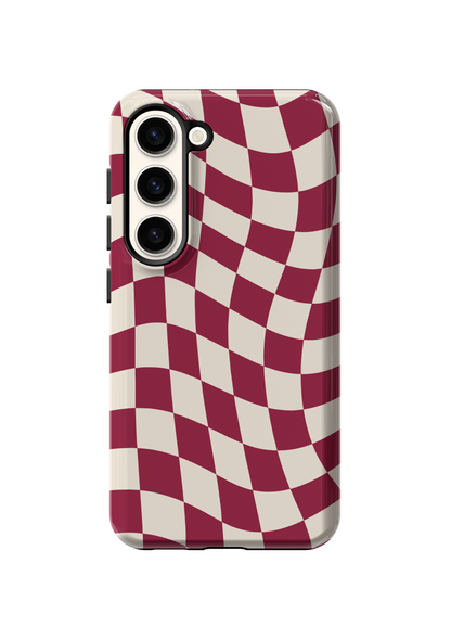 Black Cherry Wavy Checkers II Phone Case