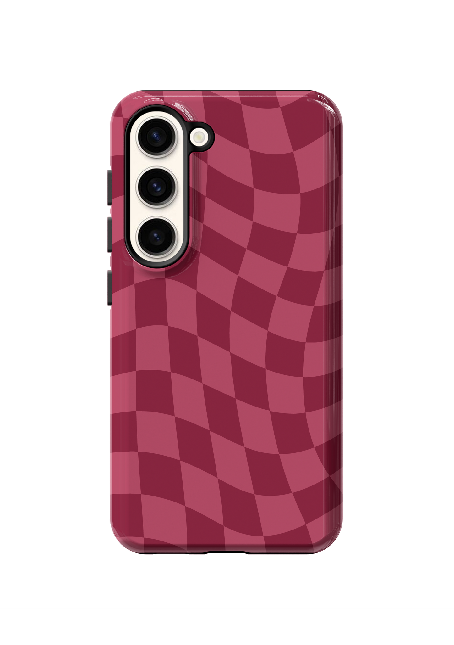 Black Cherry Wavy Checkers Phone Case