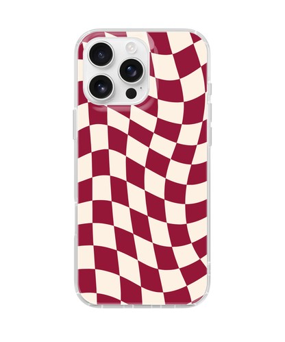 Black Cherry Wavy Checkers II Clear Case Insert