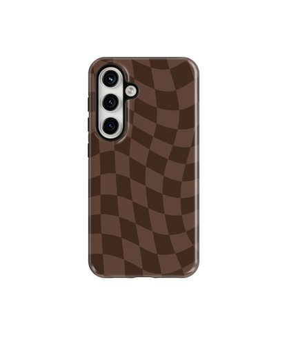 Espresso Wavy Checkers Phone Case