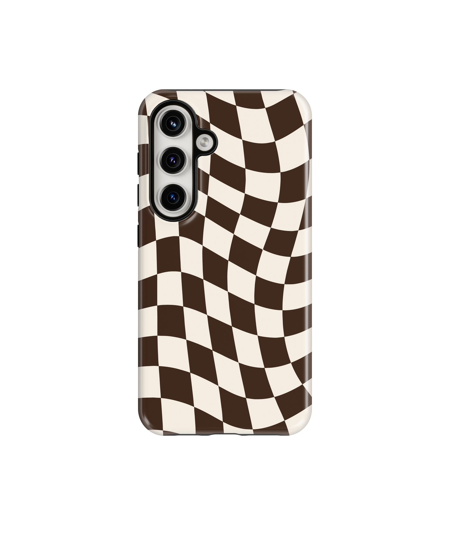 Espresso Wavy Checkers II Phone Case