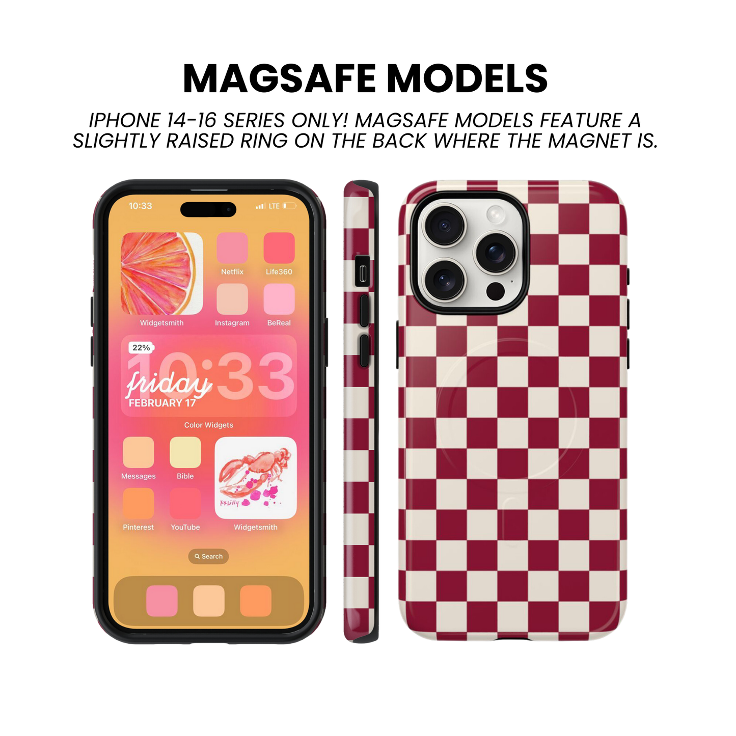 Black Cherry Checkers II Phone Case