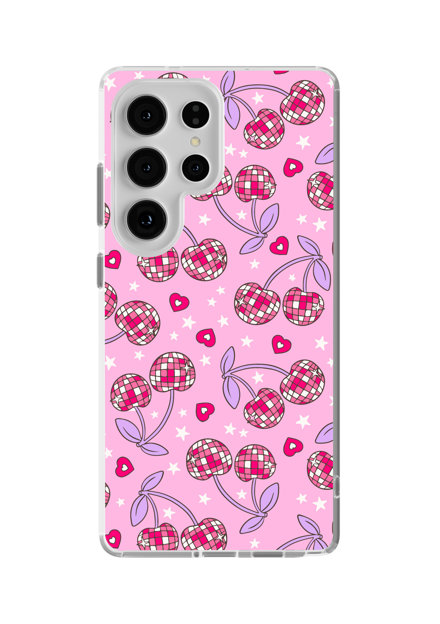 Pink & Purple Disco Cherries Clear Case Insert