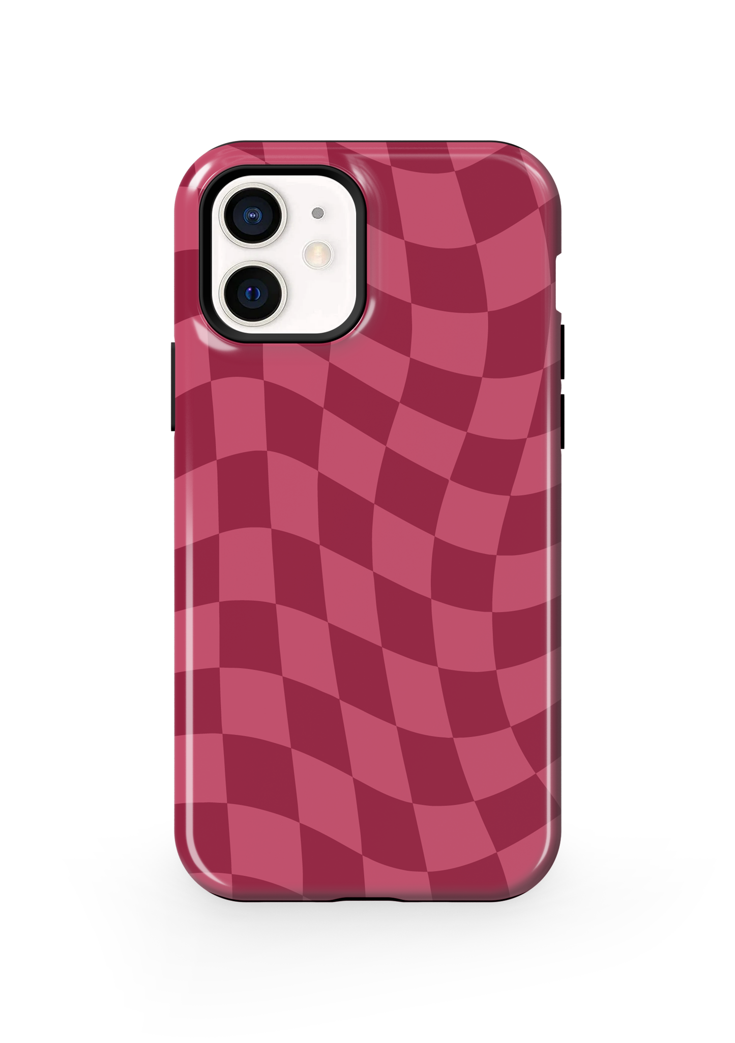 Black Cherry Wavy Checkers Phone Case