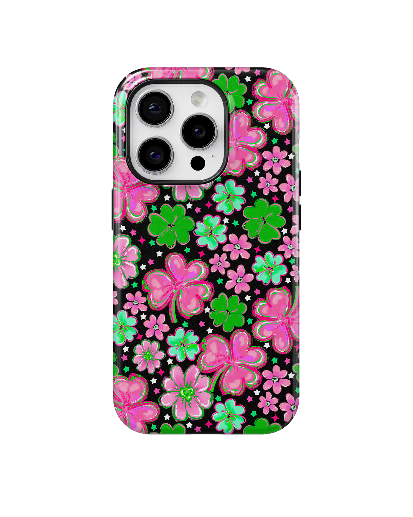 Black Four-Leaf Frenzy Phone Case