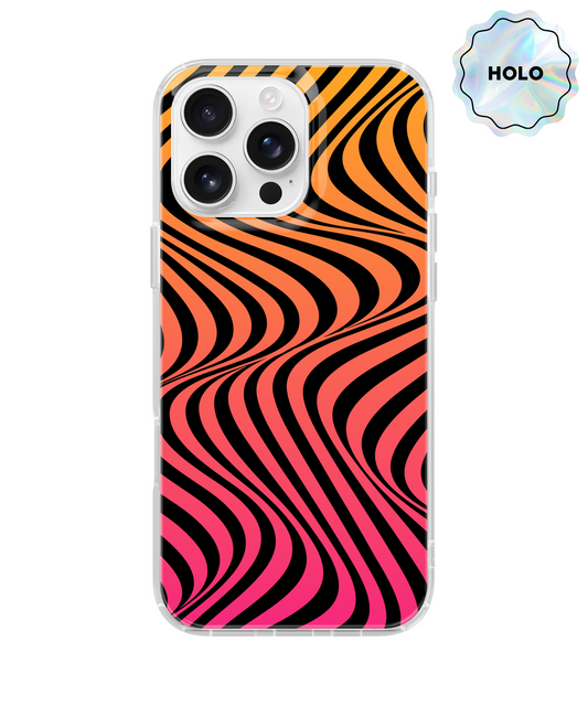 Sunset Soiree Swirls Holographic Clear Case Insert