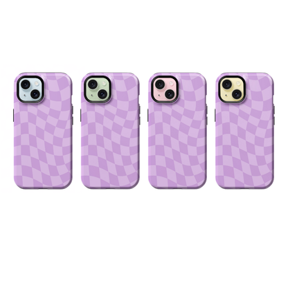 Lilac Wavy Checkers Phone Case