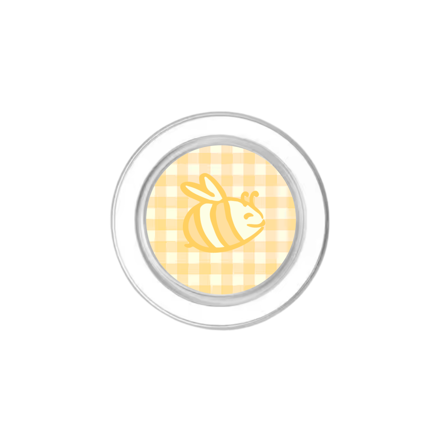 Yellow Bee Gingham Phone Grip Insert