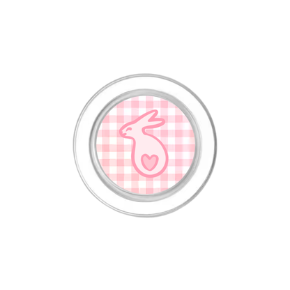 Pink Bunny Gingham Phone Grip Insert