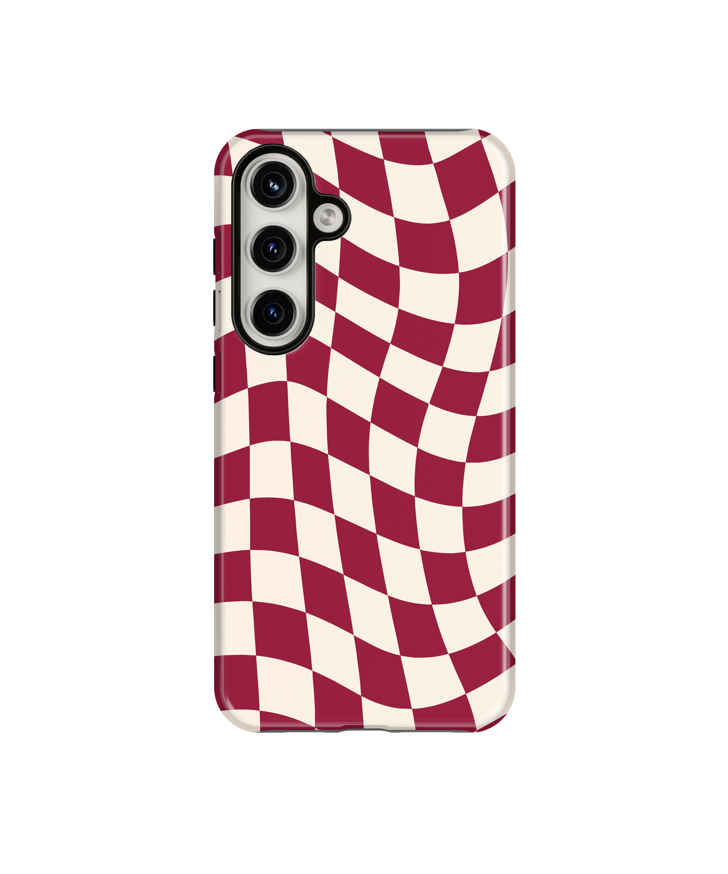 Black Cherry Wavy Checkers II Phone Case