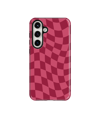 Black Cherry Wavy Checkers Phone Case